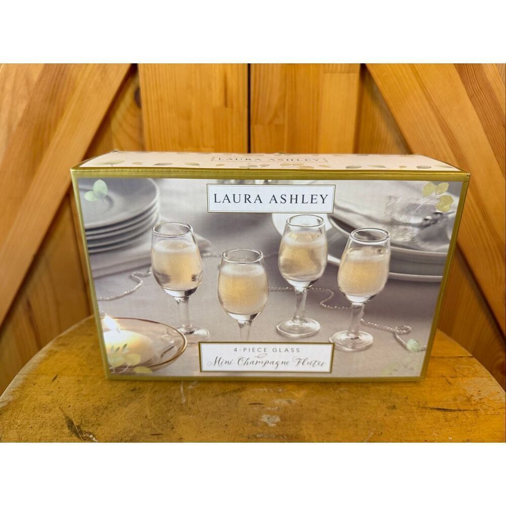 Laura Ashley 4-piece Glass Mini Champagne Flutes (6361)